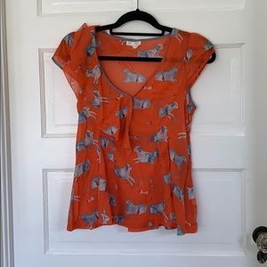 Anthropologie Dog Blouse